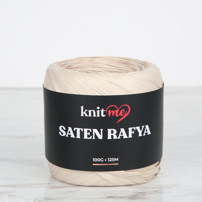 Knitme Saten Rafya İp Açık Bej - 1