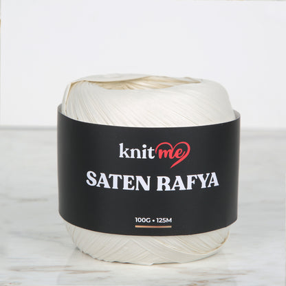 Knitme Saten Rafya İp Krem - 5