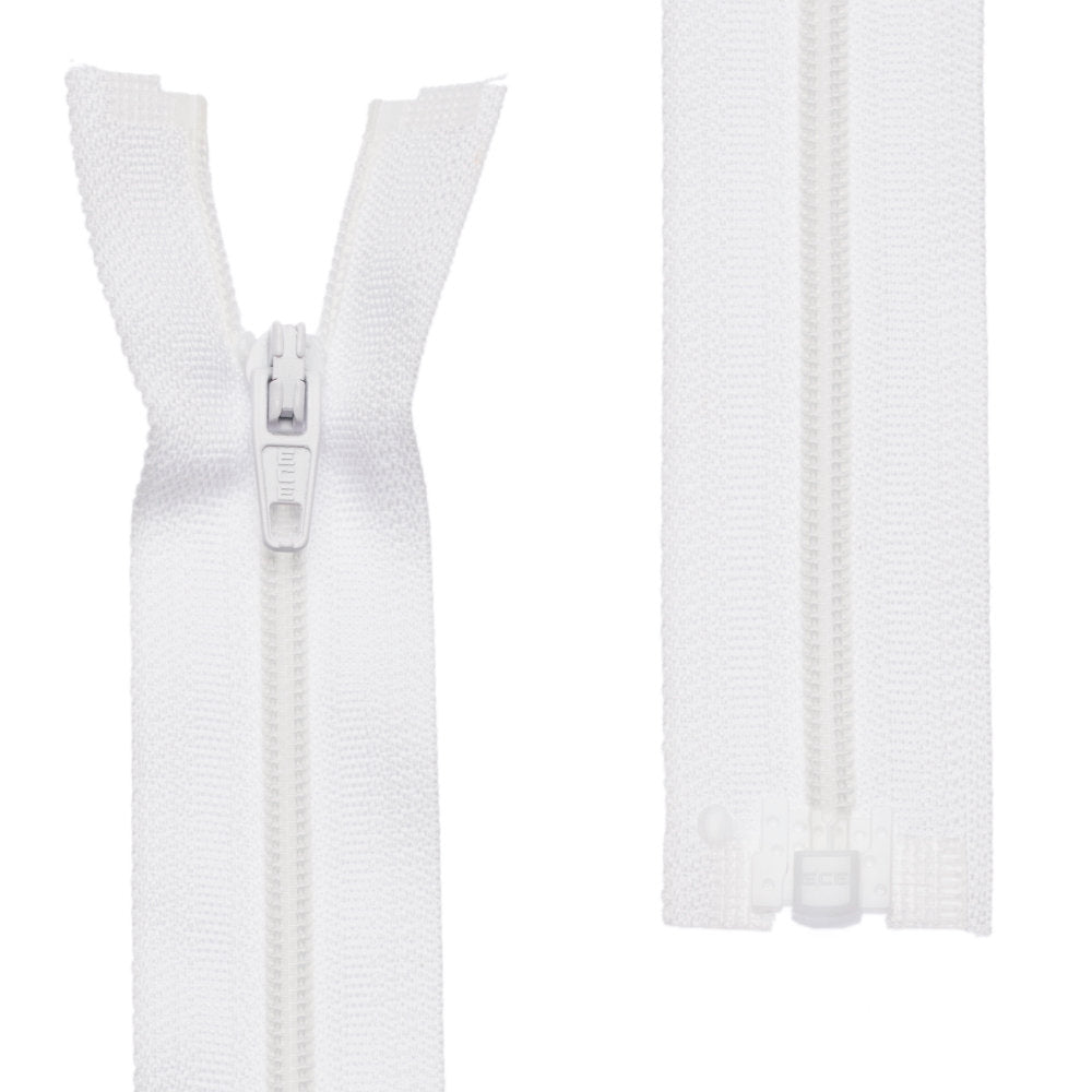 Loren 10 adet 60 Cm Beyaz Separe Naylon Fermuar