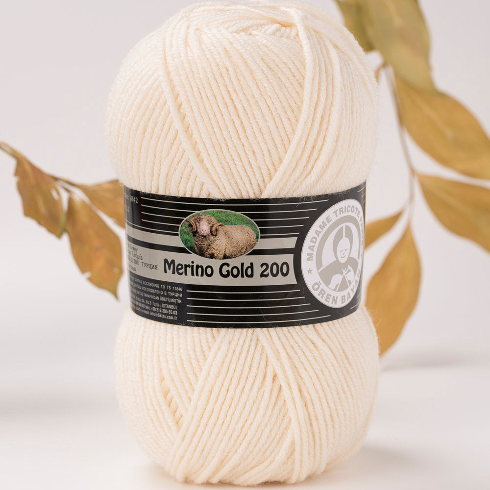 Örenbayan Merino Gold 200 Krem El Örgü İpi - 4-1842