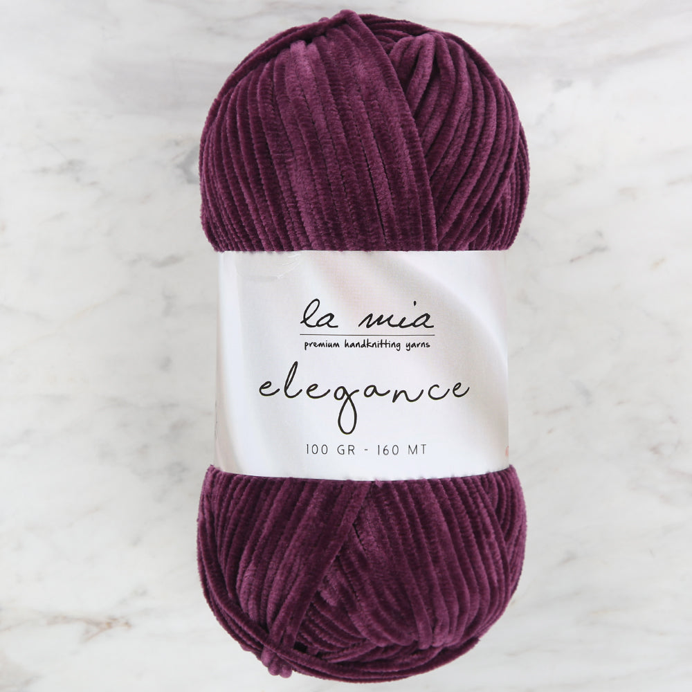 La Mia Elegance Kadife Mor El Örgü İpi - L915