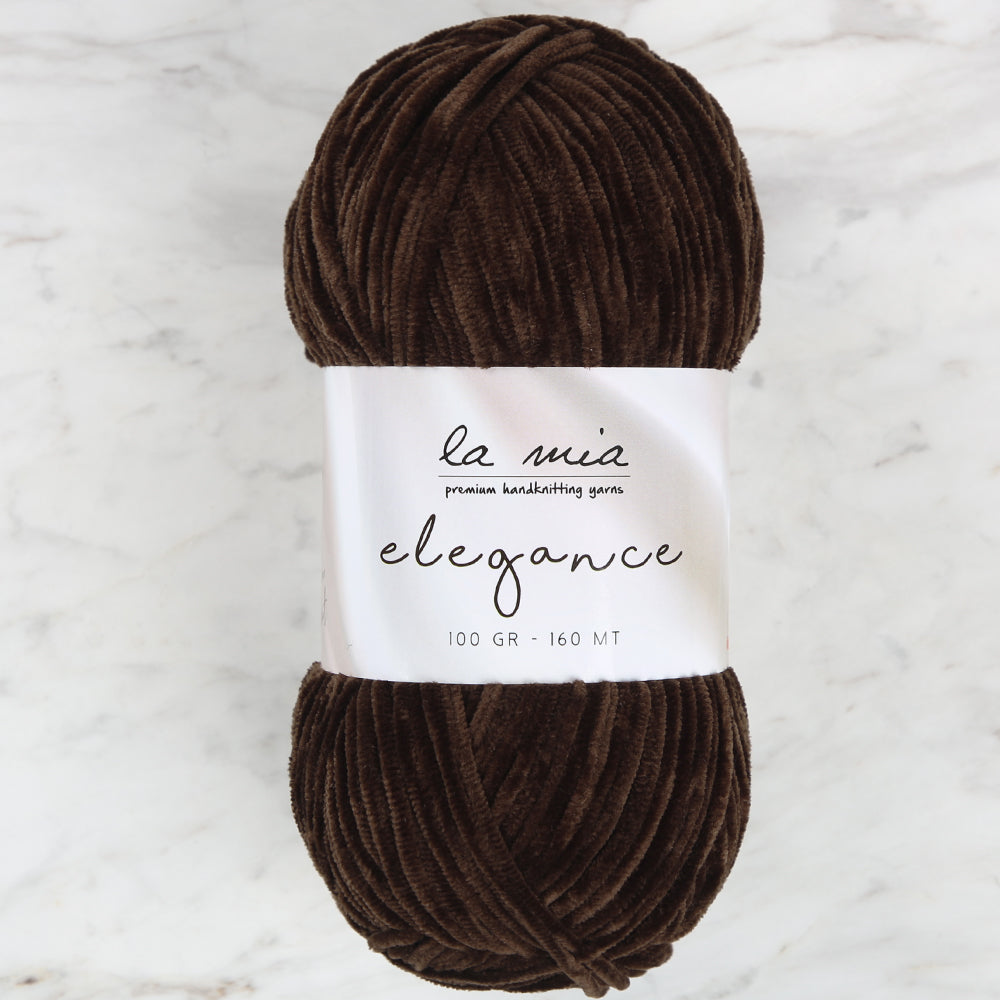 La Mia Elegance Kadife Kahverengi El Örgü İpi - L920
