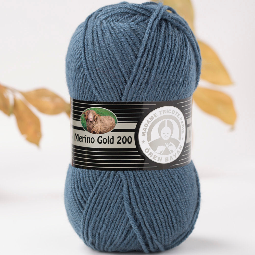 Örenbayan Merino Gold 200 Mavi El Örgü İpi - 18-1842