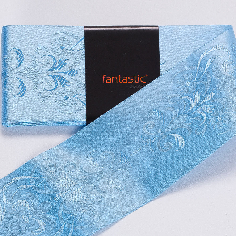 Fantastic Mavi Jakarlı Saten Kurdele - 94969