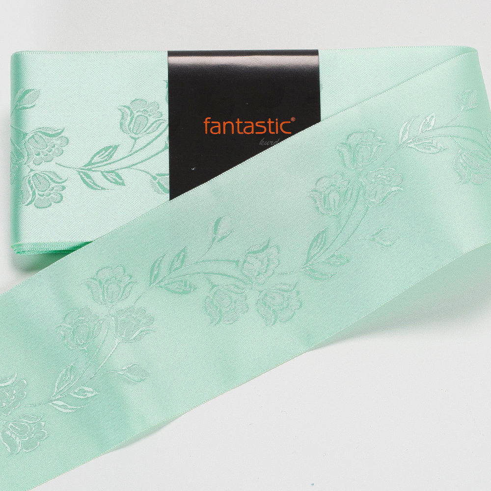 Fantastic Su Yeşili Jakarlı Saten Kurdele - 94967