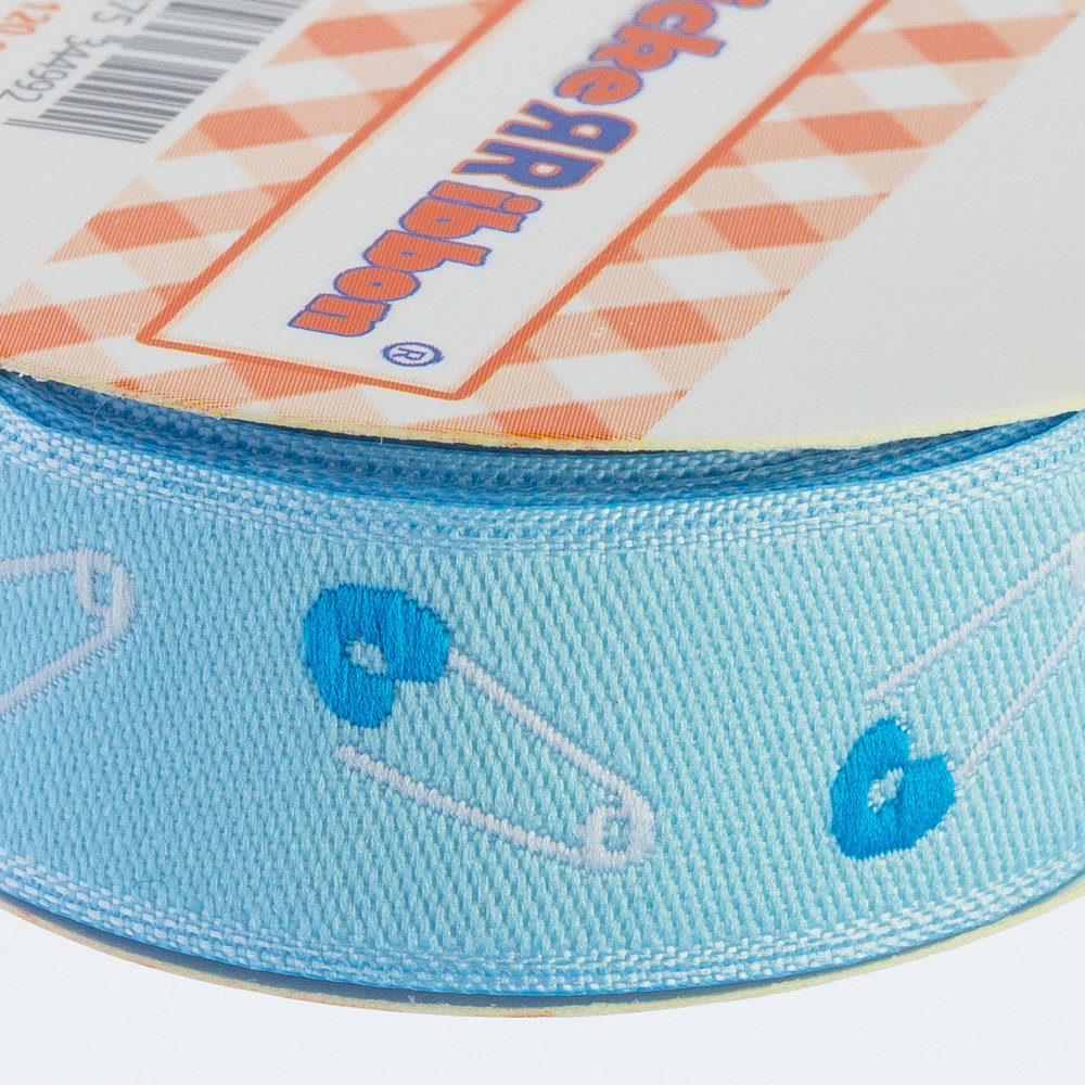 Sticker Ribbon Mavi Bebe İğne Baskılı Yapışkan Kurdele - SR1684-V2