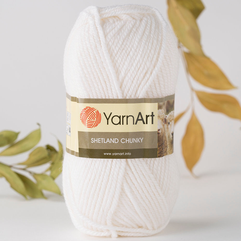 Yarnart Shetland Chunky Beyaz El Örgü İpi - 601