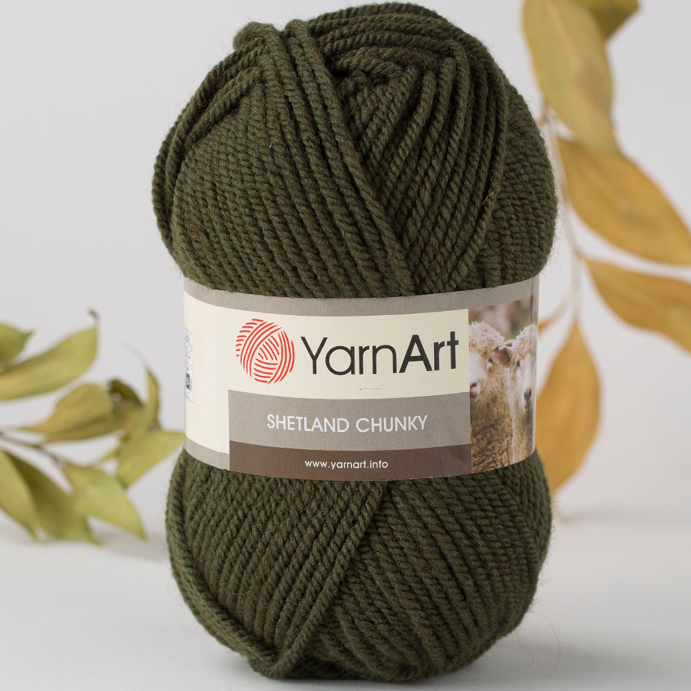 Yarnart Shetland Chunky Yeşil El Örgü İpi - 637