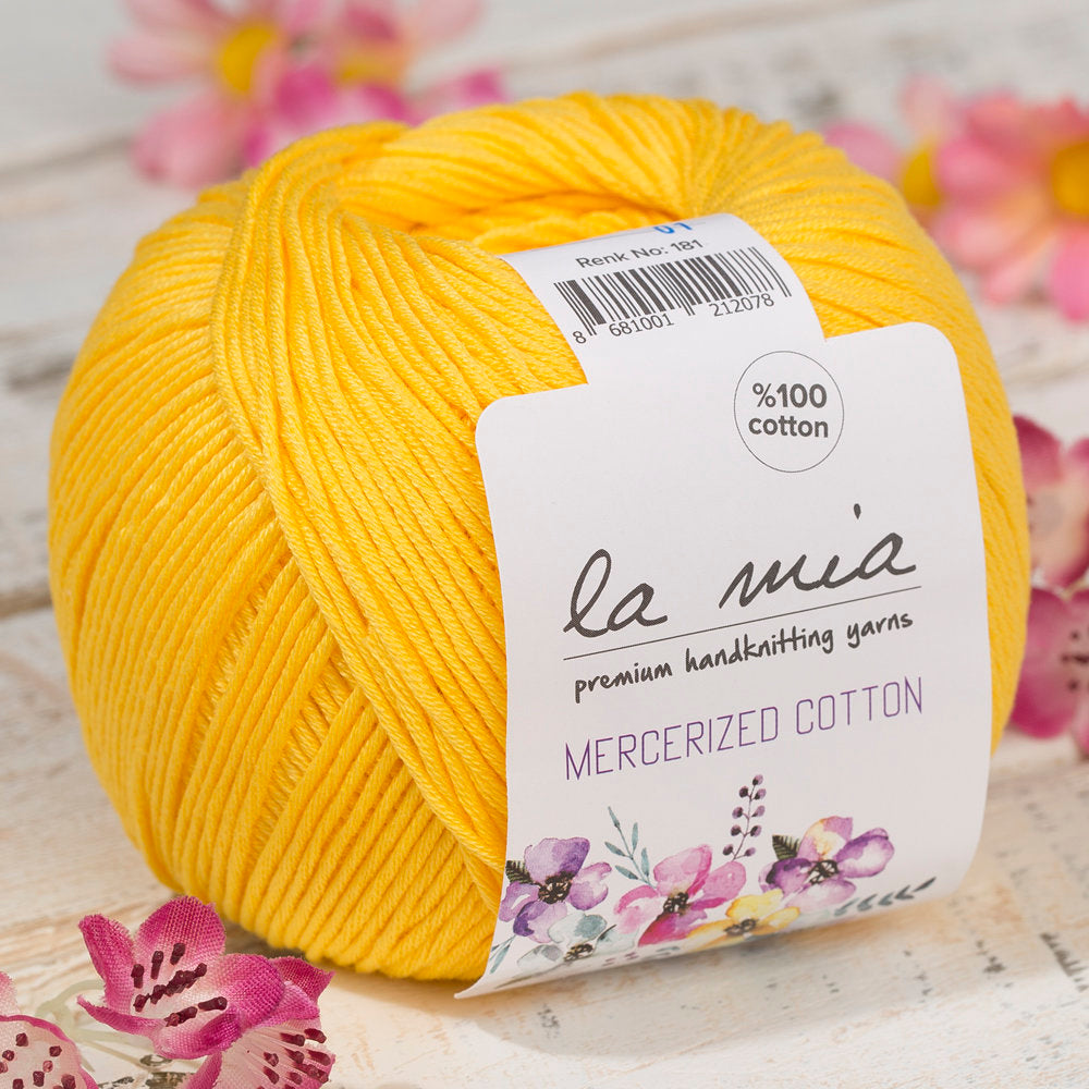 La Mia Mercerized Cotton Hardal Sarısı El Örgü İpi - 181