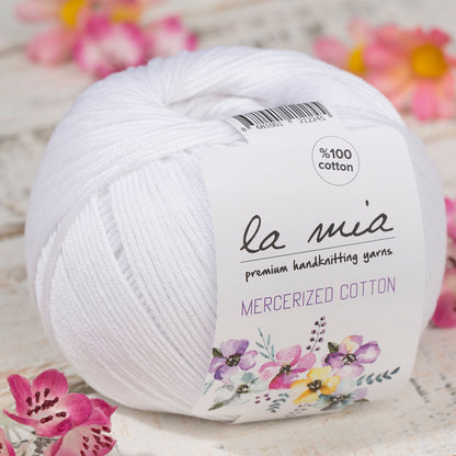 La Mia Mercerized Cotton Beyaz El Örgü İpi - 2