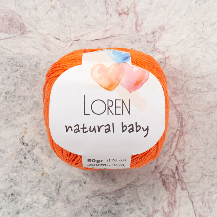 Loren Natural Baby Turuncu El Örgü İpi - R096