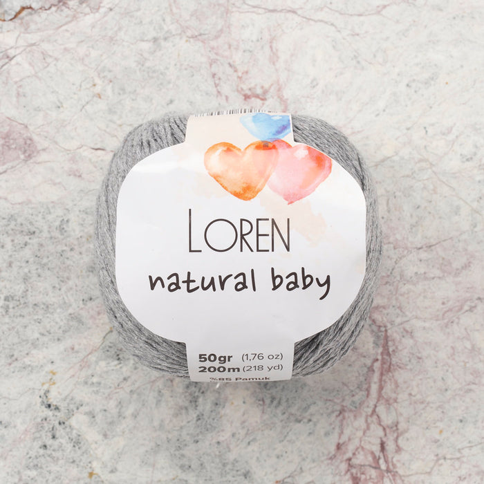 Loren Natural Baby Açık Gri El Örgü İpi - R079
