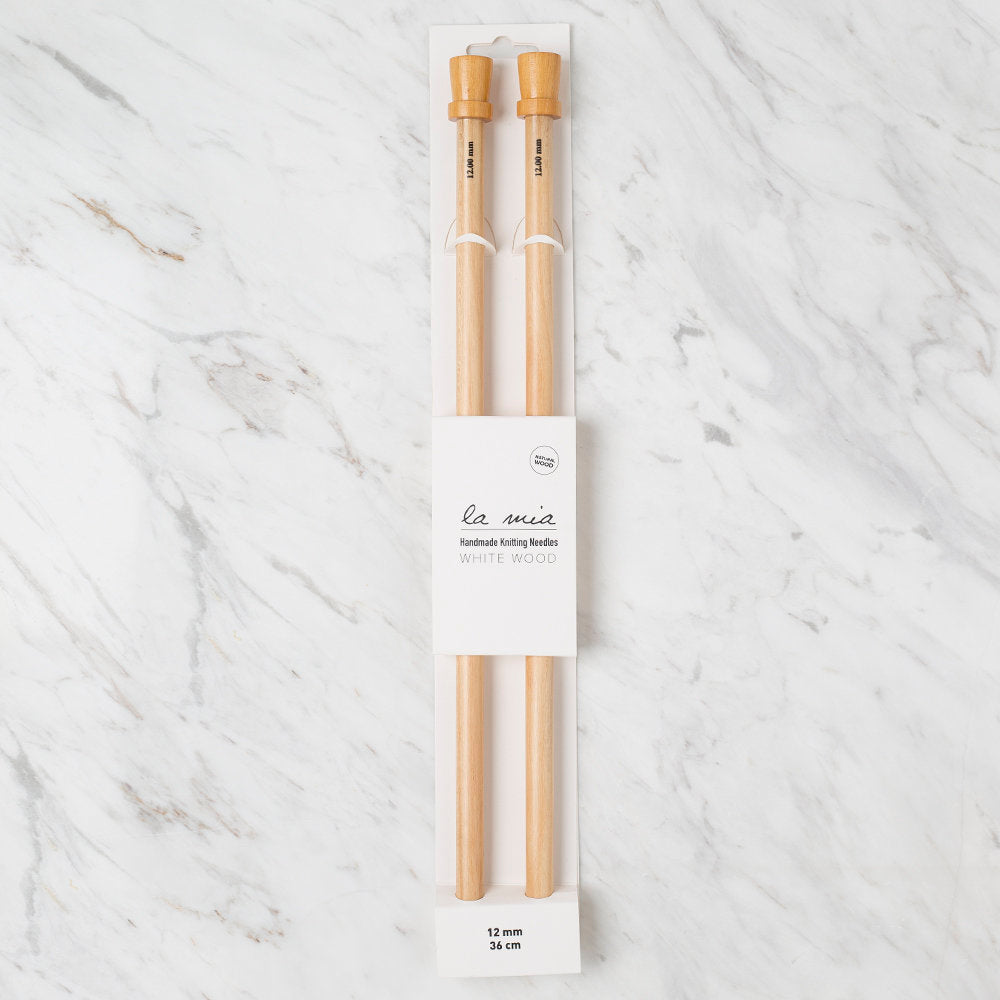 La Mia Whitewood 12 mm 36 cm Ahşap Örgü Şişi