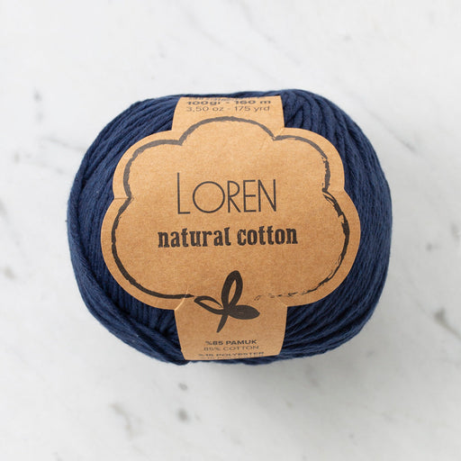 Loren Natural Cotton Lacivert El Örgü İpi - R005