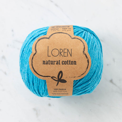 Loren Natural Cotton Turkuaz El Örgü İpi - R091