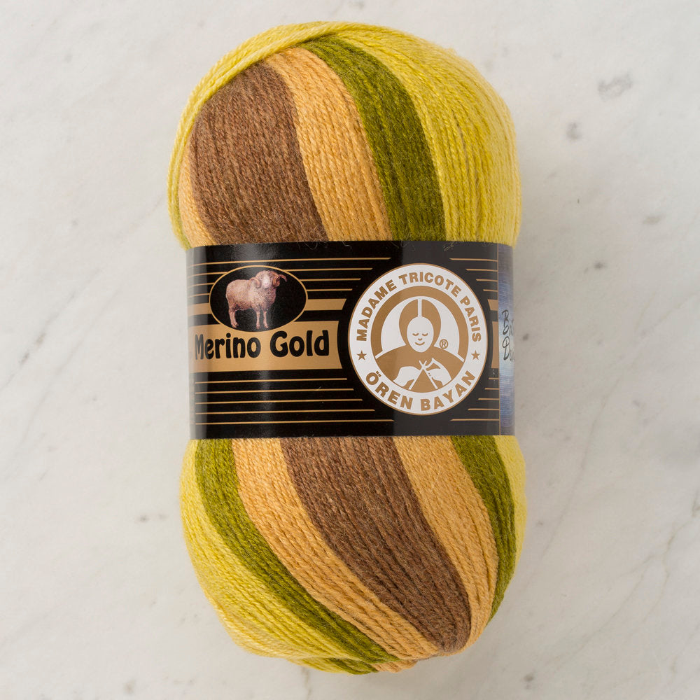 Örenbayan Merino Gold Batik Ebruli El Örgü İpi - 825