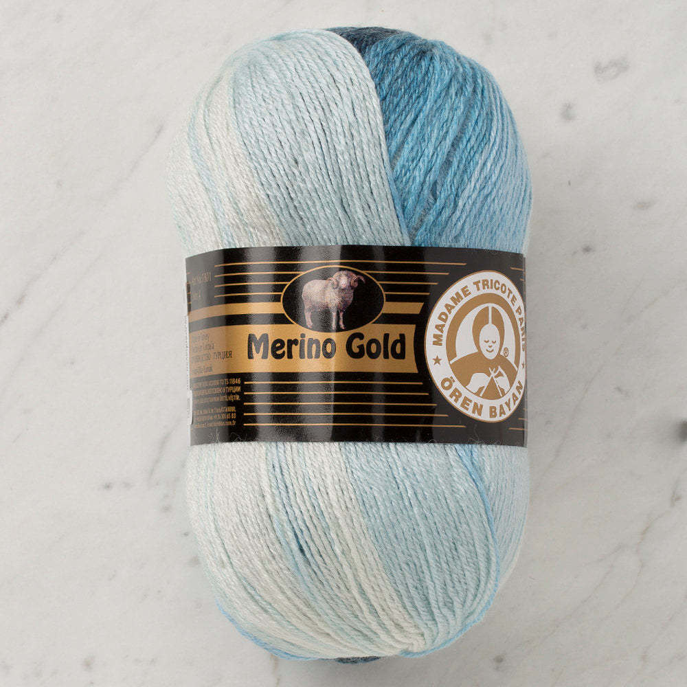 Örenbayan Merino Gold Batik Ebruli El Örgü İpi - 823