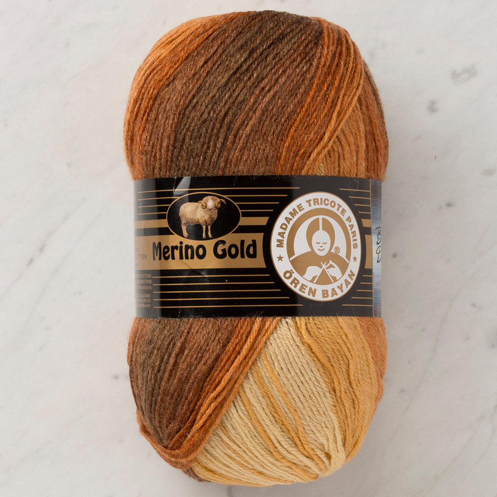 Örenbayan Merino Gold Batik Ebruli El Örgü İpi - 824
