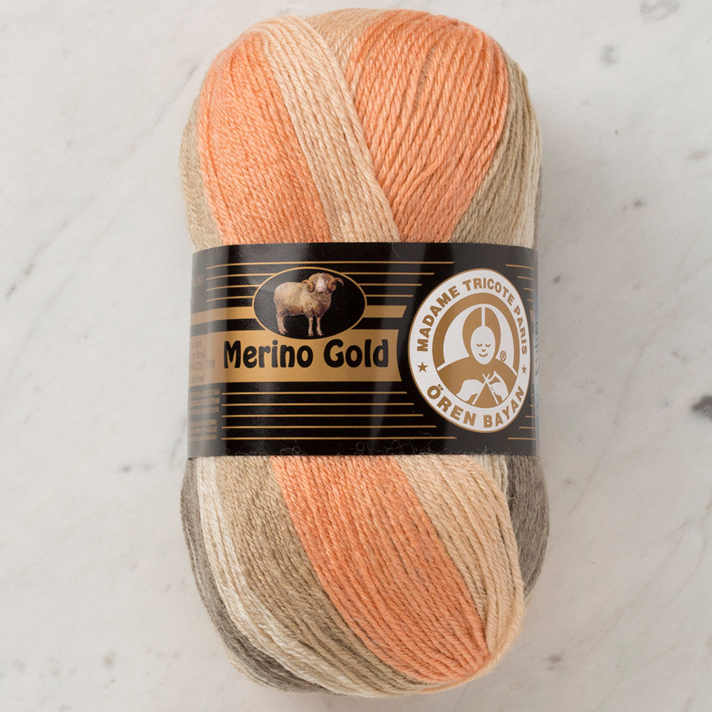 Örenbayan Merino Gold Batik Ebruli El Örgü İpi - 831
