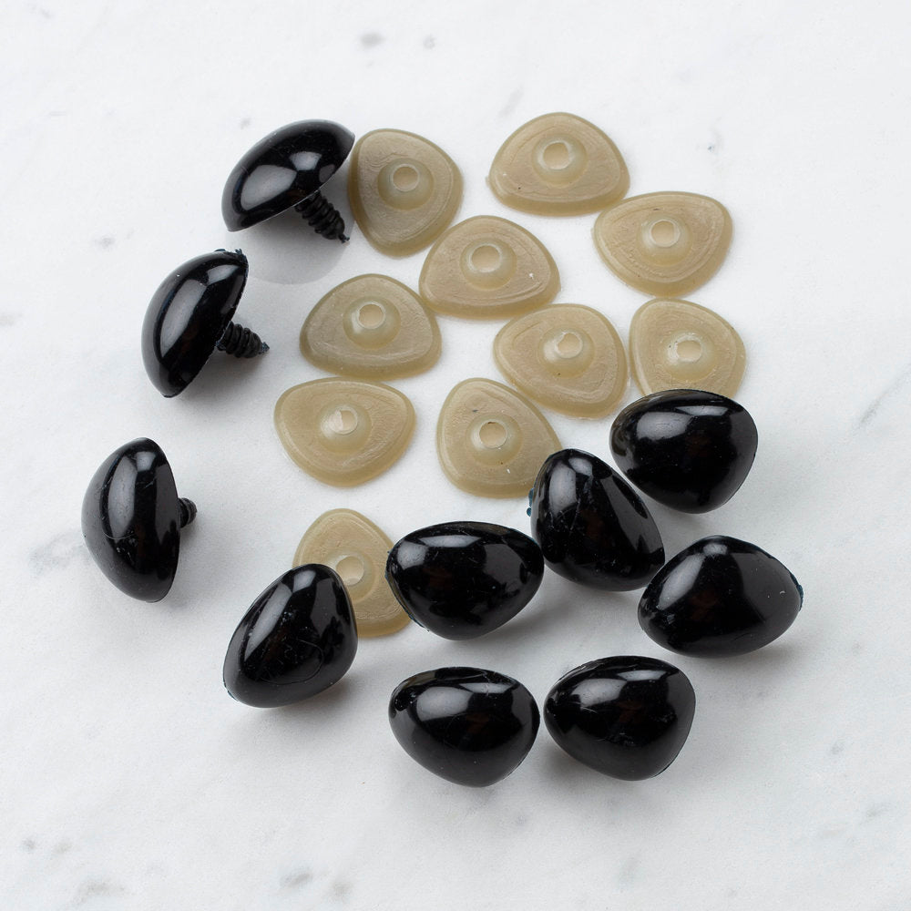 Loren 22 Mm Siyah 10 Adet Üçgen Amigurumi Burun