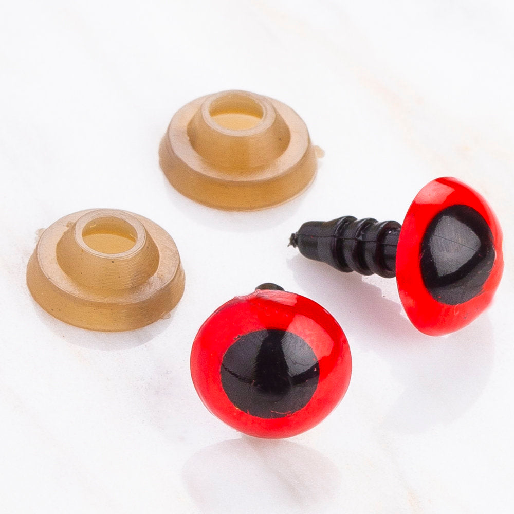 Loren 9 mm Kırmızı 5 Çift Amigurumi Göz