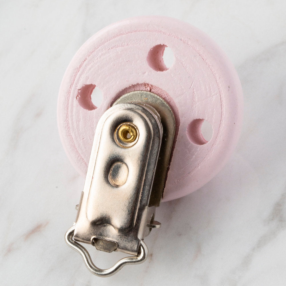 Loren Pembe Ahşap Emzik Zinciri Klipsi