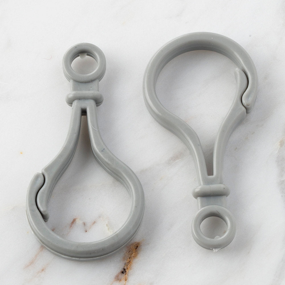 Loren 2'li Gri Plastik Emzik Zinciri Klipsi