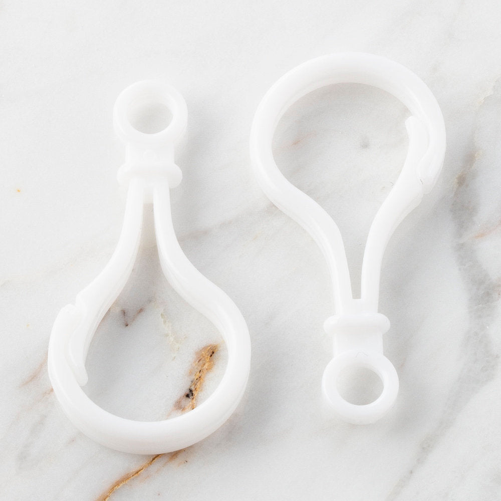 Loren 2'li Beyaz Plastik Emzik Zinciri Klipsi