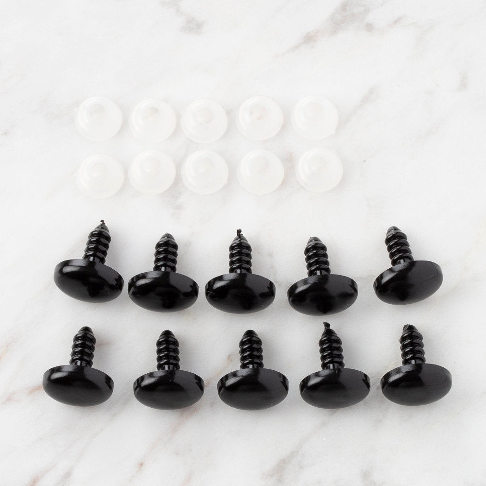 Loren 10 mm Siyah 5 Çift Hello Kitty Amigurumi Göz 