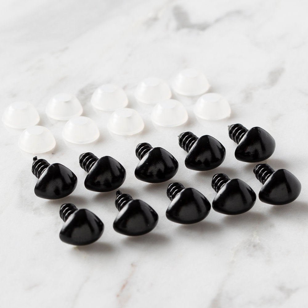 Loren 8 mm Siyah 5 Çift Amigurumi Burun