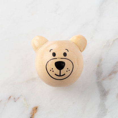 Loren 1 Adet Natural Ayı Figürlü Ahşap Boncuk