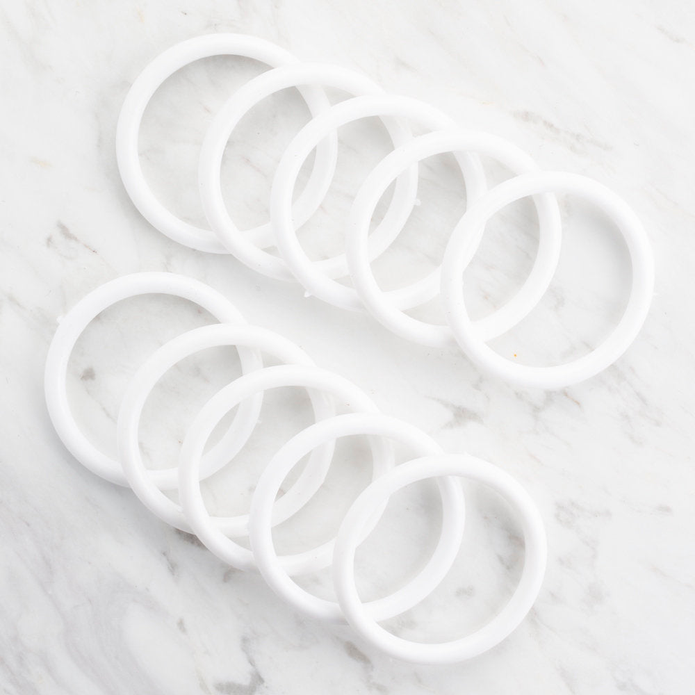 Loren 10'lu 5.5 cm Büyük Boy Beyaz Lif Halkası