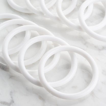 Loren 10'lu 5.5 cm Büyük Boy Beyaz Lif Halkası
