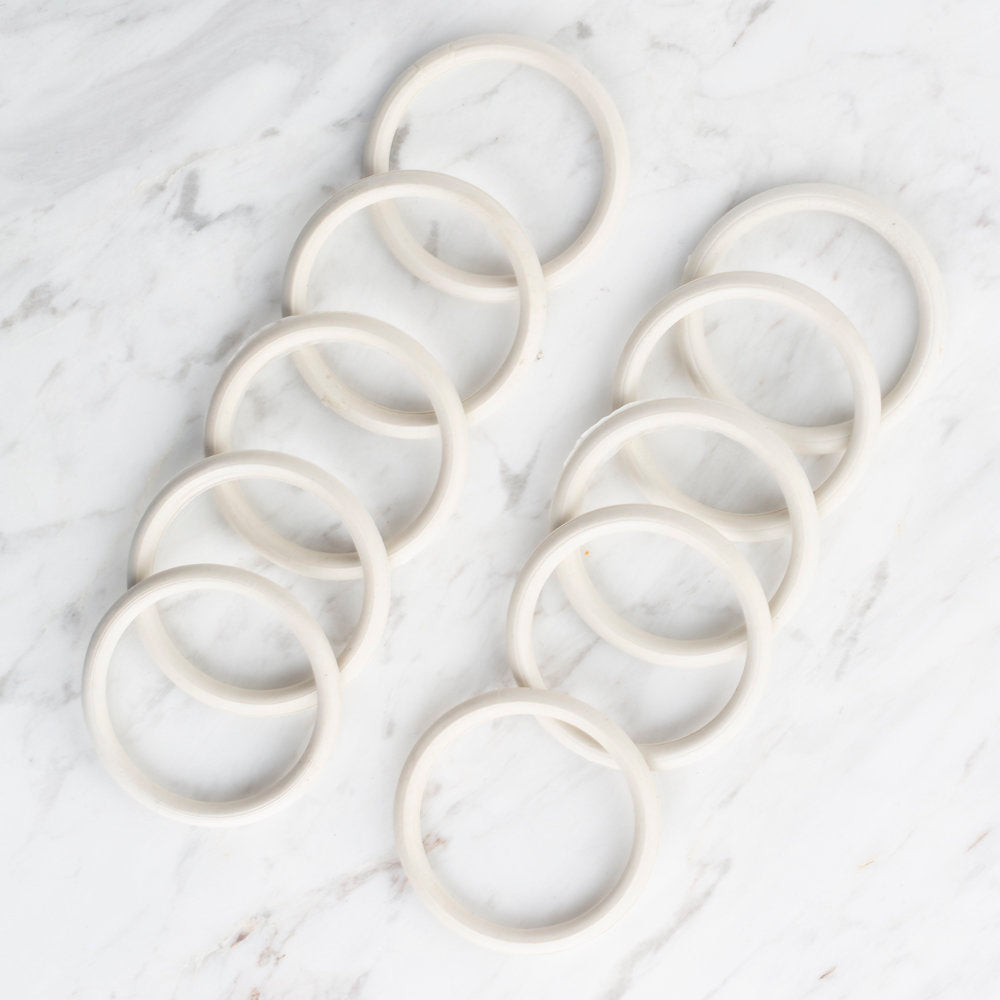 Loren 10'lu 5.5 cm Büyük Boy Krem Lif Halkası