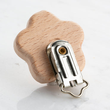 Loren Papatya Ahşap Emzik Zinciri Klipsi