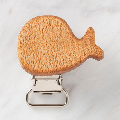 Hobi Baby Balık Figürlü Organik Ahşap Emzik Klipsi - FK06