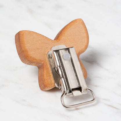 Hobi Baby Kelebek Figürlü Organik Ahşap Emzik Klipsi - FK09