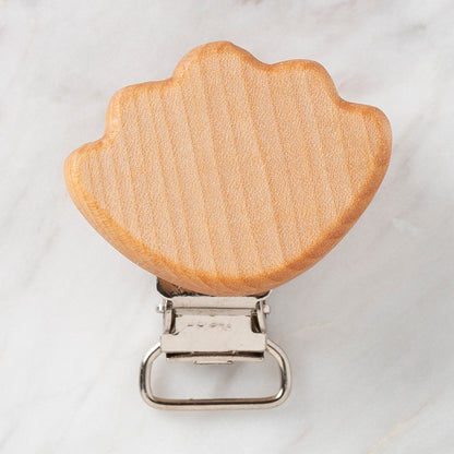 Hobi Baby Deniz Kabuğu Figürlü Organik Ahşap Emzik Klipsi - FK11