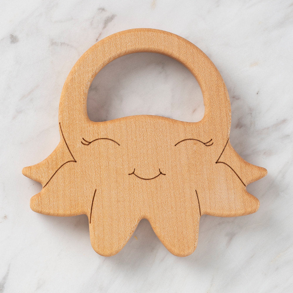 Hobi Baby Ahtapot Figürlü Organik Ahşap Diş Kaşıyıcı - DK003