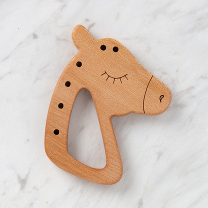 Hobi Baby Unicorn Figürlü Organik Ahşap Diş Kaşıyıcı - DK030