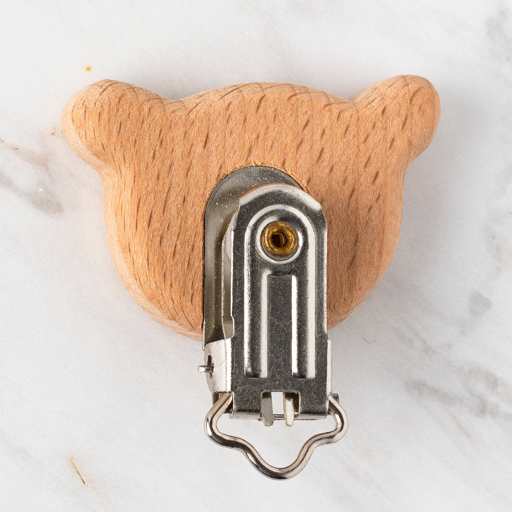 Loren Ayıcık Ahşap Emzik Zinciri Klipsi-1