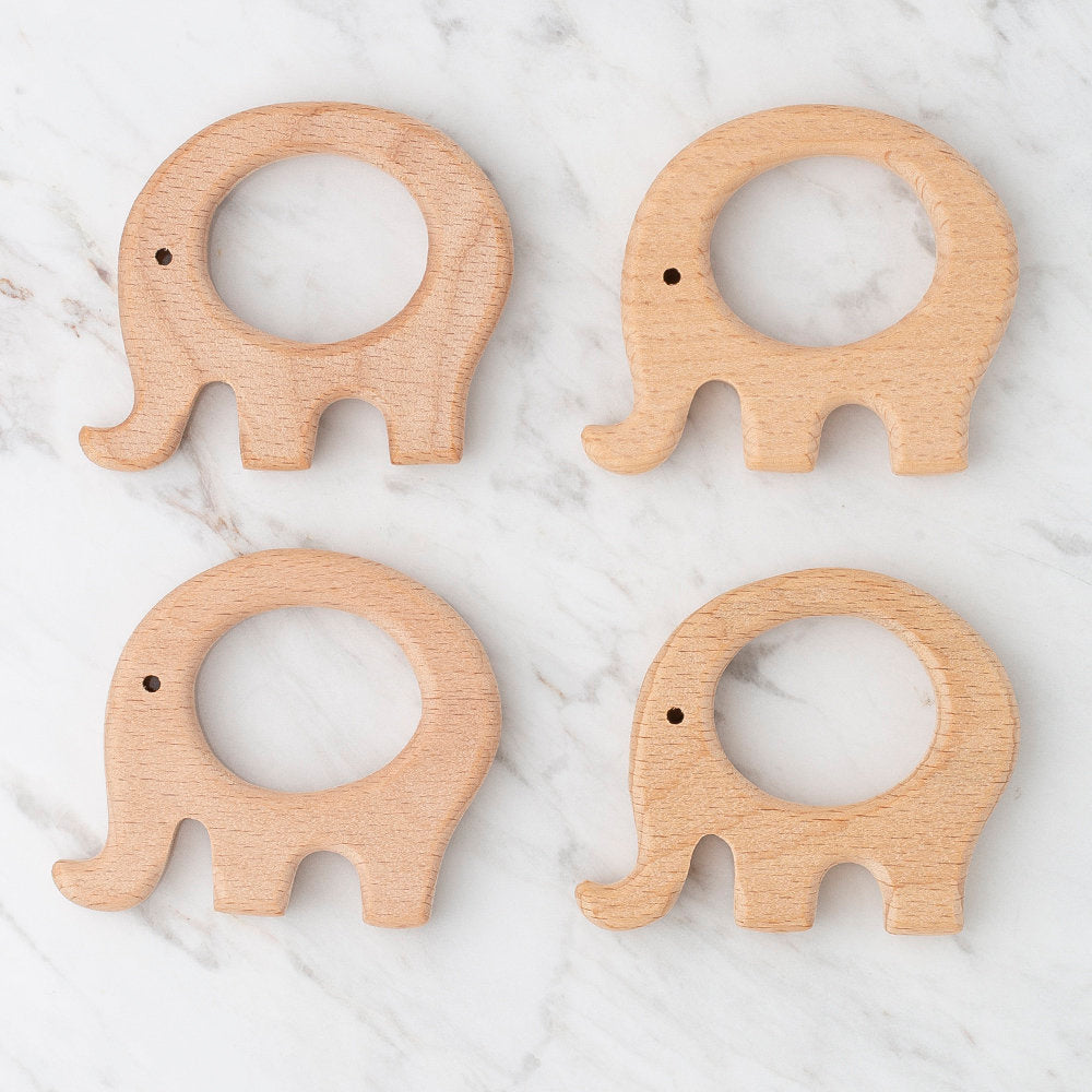 Loren 4'lü Fil Diş Kaşıyıcı Ahşap Halka