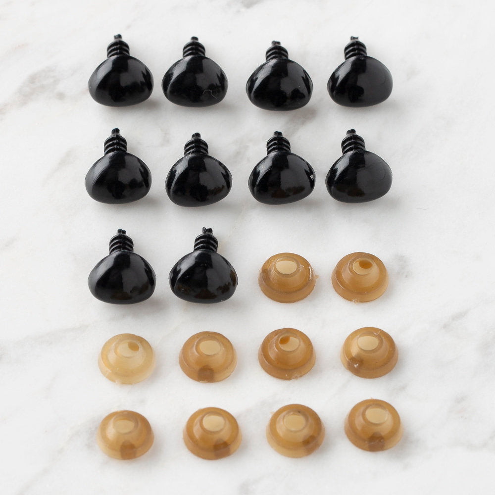 Loren 10 mm Siyah 10 Adet Amigurumi Burun