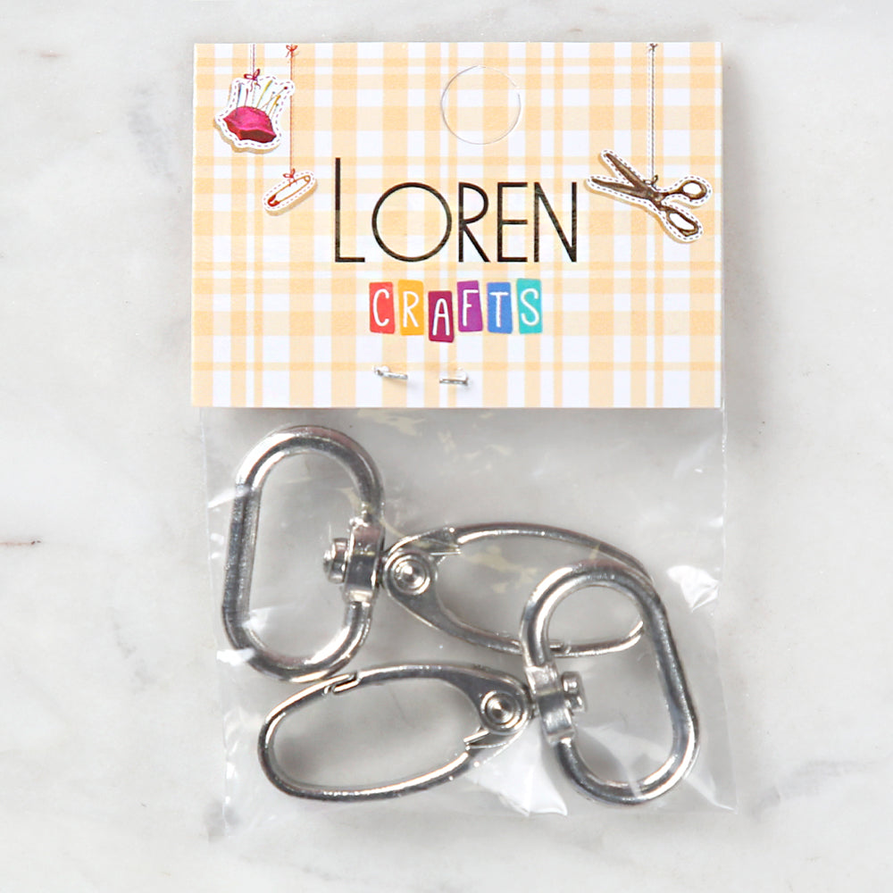 Loren Crafts 2,5 cm 2'li Gümüş Makrome Anahtarlık Kancası