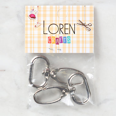 Loren Crafts 2,5 cm 2'li Gümüş Makrome Anahtarlık Kancası