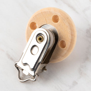 Loren Küçük Boy Natural Ahşap Emzik Zinciri Klipsi