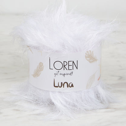Loren Luna Tavşan Tüyü Beyaz El Örgü İpi - R001