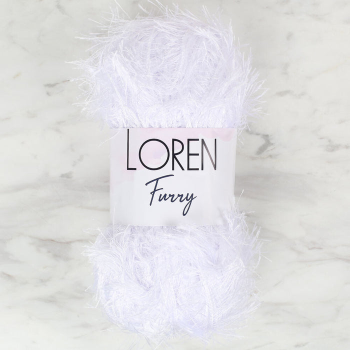 Loren Furry Beyaz El Örgü İpi - RF118