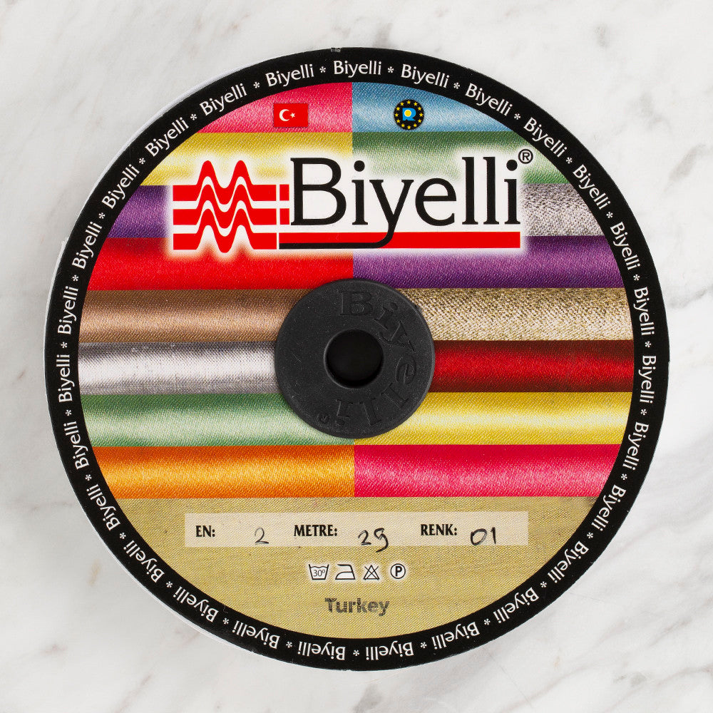 Loren Pamuk Beyaz Katlı Biye -D01