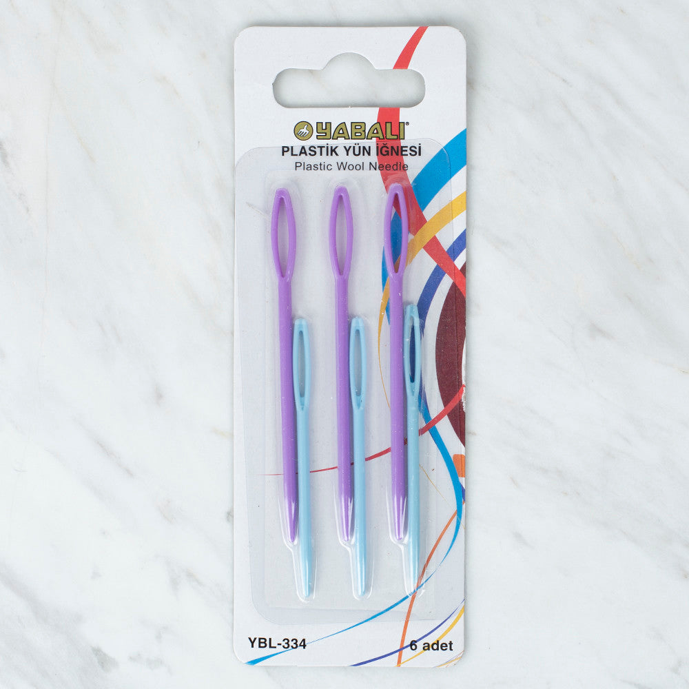 Yabalı Plastik 6'lı Yün İğnesi Lila Mavi - YB - 334